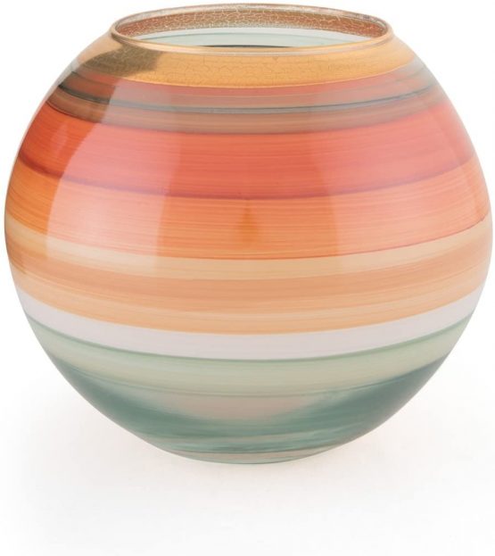 Angela Wiener Werkstaette Glass Ball Vase Orange / Water Blue 14 x 14 x 12 cm