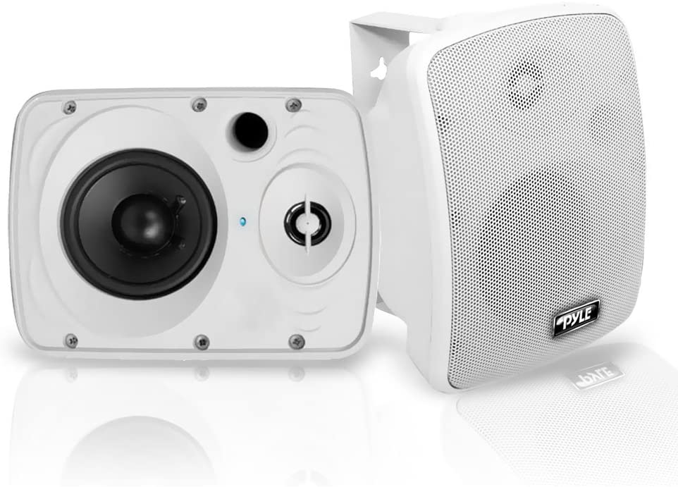 Pyle Outdoor Bluetooth Speakers Pair, 13.3 cm (5.25") Weatherproof Wireless Wall/Ceiling Mounted Speakers, 600W Waterproof