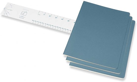 Moleskine Cahier Journal, Set 3 Notebooks with Plain Pages, Cardboard Cover with Visible Cotton Stiching, Colour Brisk Blue, Extra Large 19 x 25 cm, 120 Pages - Image 3