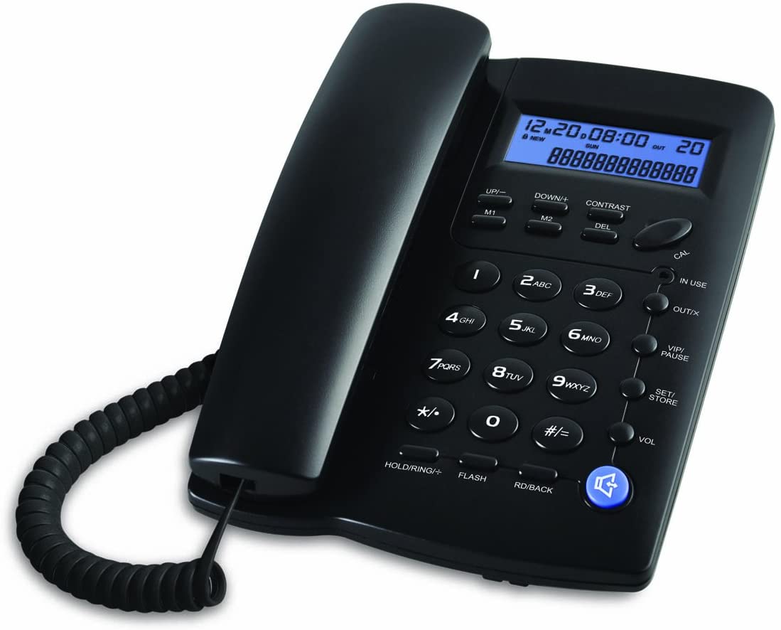 Ornin Y043 Corded Telephone with Speaker, Display, Basic Calculater and Caller ID(Black)