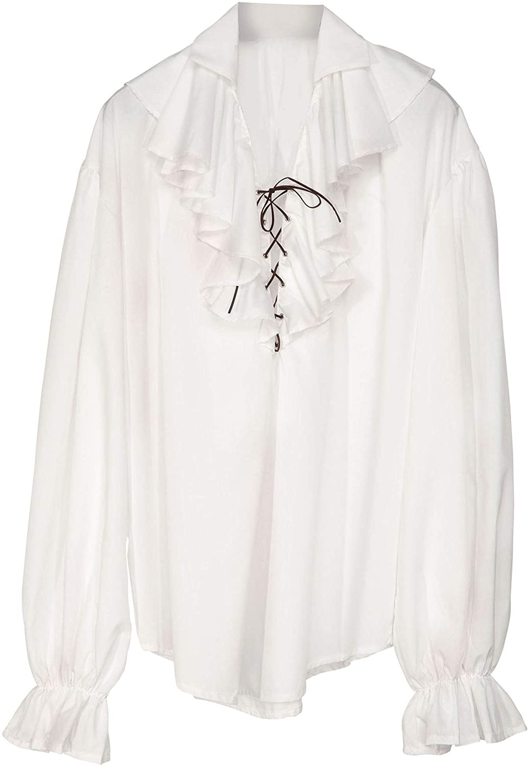 Pirate Shirt xL Mens - White Costume Extra Large for Buccaneer Fancy Dress