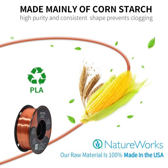 ERYONE Ultra Silk PLA Filament for 3D Printer, 1.75mm, Tolerance: ±0.03mm, 1kg (2.2LBS)/Spool, Copper - Image 4