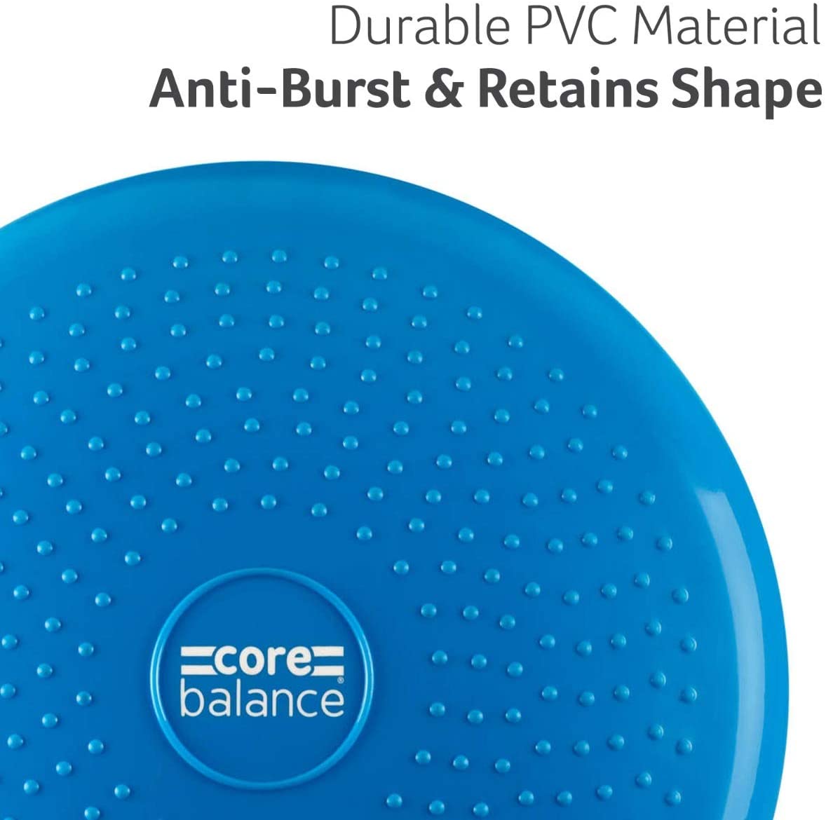 Core Balance Inflatable Wobble Cushion Stability Training Air Pad Board With Pump, Blue - Image 3