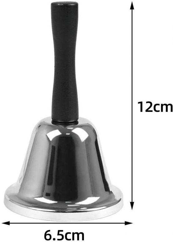 XCOZU Stainless Steel Hand Bell, Small Hand Bell Attention School Bell