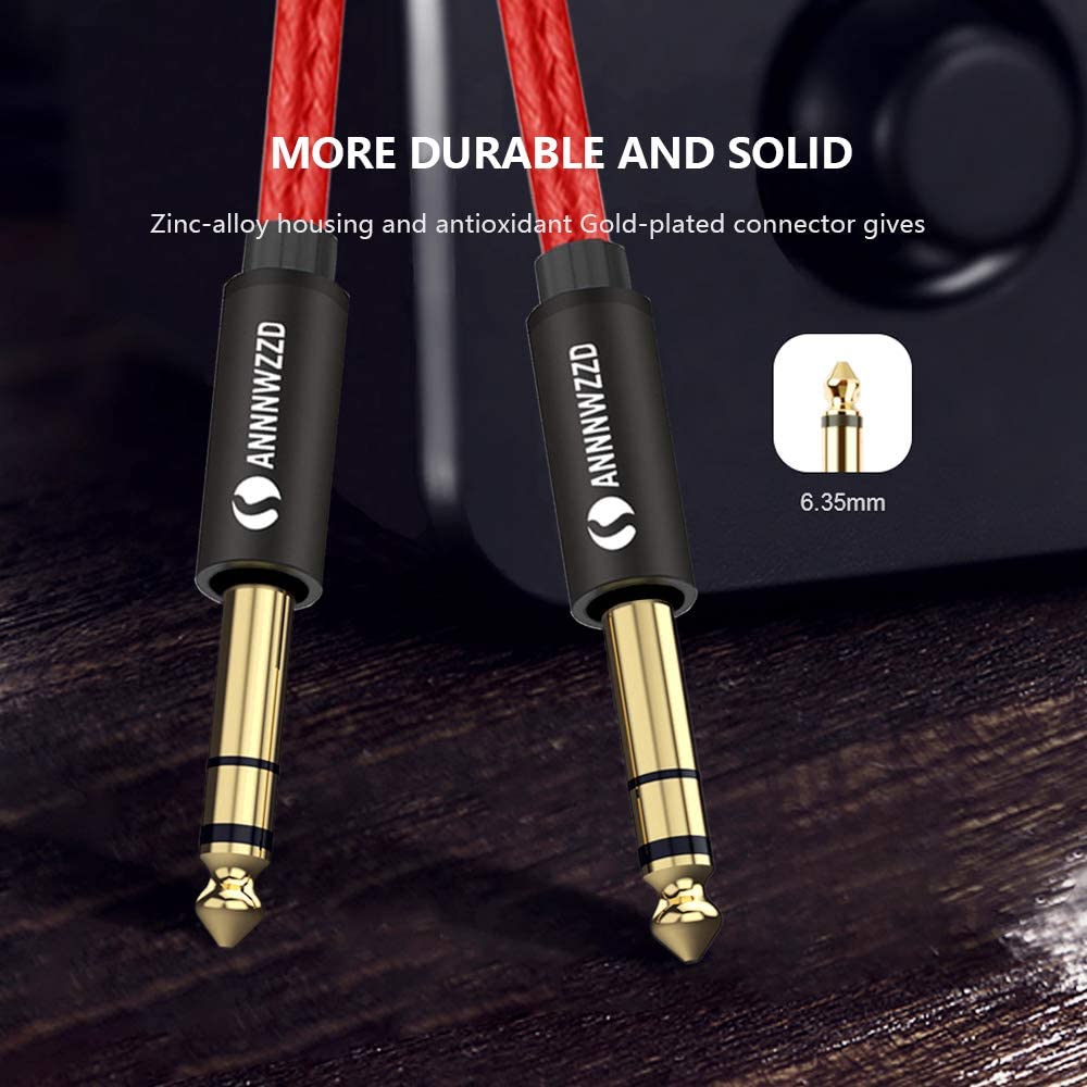 6.35mm to 6.35mm Mono Audio Cable,1/4″ TS Professional Speaker Cable ...