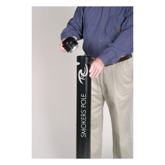 Rubbermaid Commercial Products R1-BK, Smokers Pole Ash Bin Aluminium Weather-resistant Base Diameter 324mm Height 1041mm Ref R1BK - Image 2