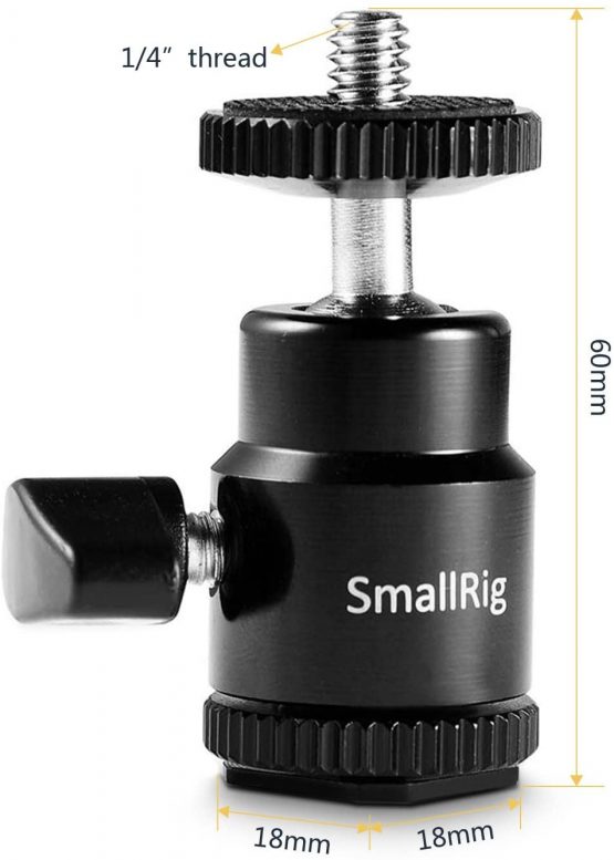 SMALLRIG Ball Head Mount (2 Pack) with Cold Shoe Adapter for Light Stand DSLR Camera Tripod- 2059 - Image 2