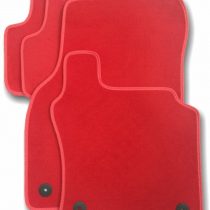 J.R. Tailor Fit Car Mat Set, Standard Navy with Orange Checkered Trim