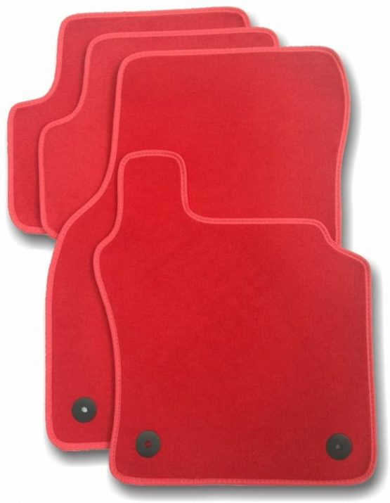 J.R. Tailor Fit Car Mat Set, Standard Navy with Orange Checkered Trim