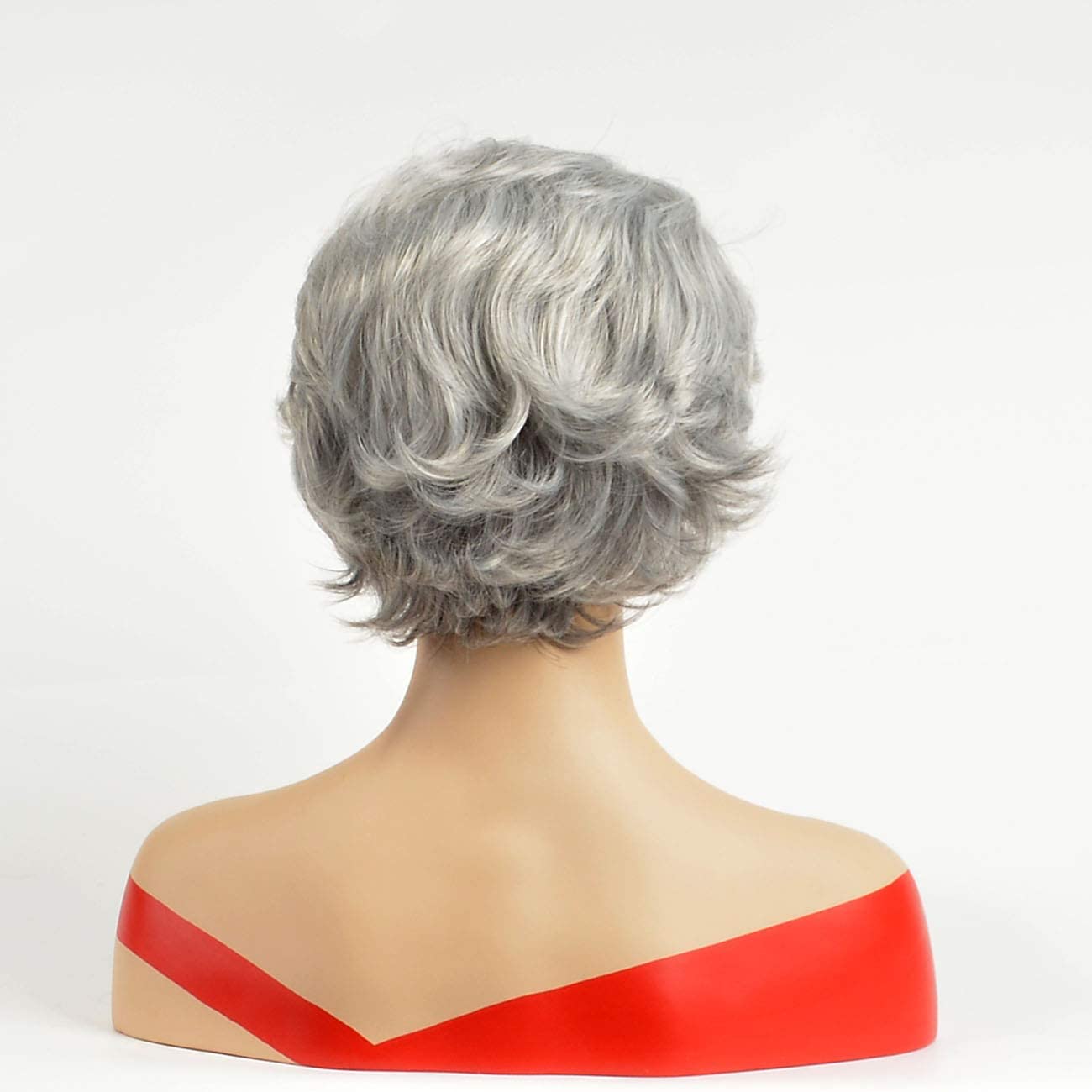Royalfirst Wigs for Women Short Wig Silver Gray Hair Wigs Party Cosplay Wig with Wig Cap - Image 4