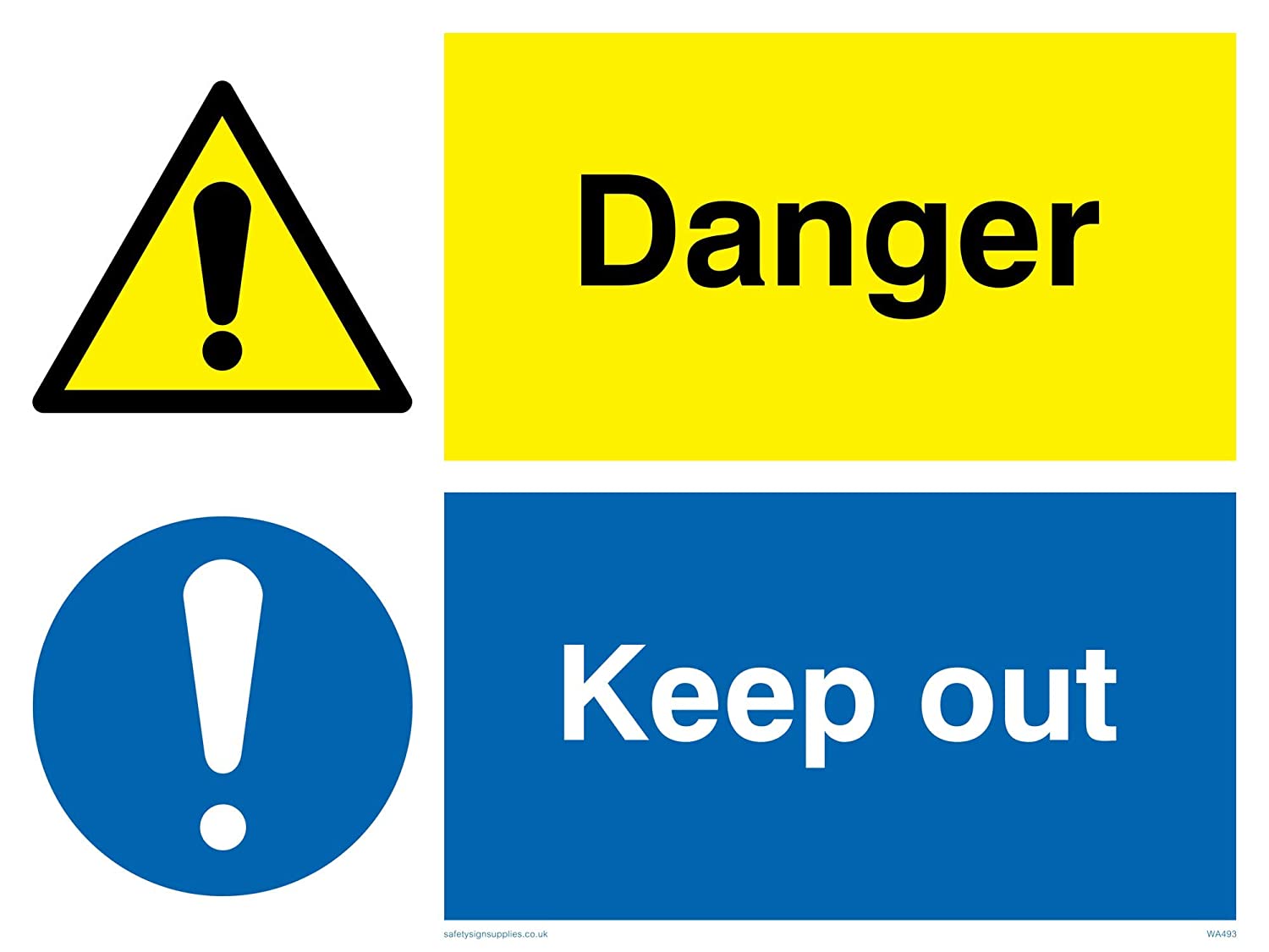 Viking Signs WA493-A1L-3M”Danger Keep Out” Sign, 3 mm Rigid Plastic ...