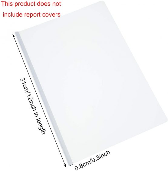 10 Pieces Binding Bars Slide Grip Binding Bars Report Cover A4 Spine Bars for School and Office, 12 Inch, 40 Sheet Capacity (5 Colors) - Image 2