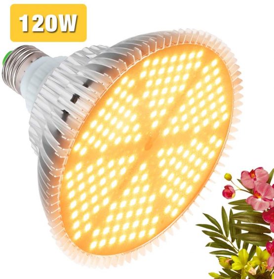 120W LED Grow Light Bulb, Sunlike Full Spectrum Plant Light Bulb 180 LEDs Grow Lamp for Indoor Plants Vegetables and Seedlings, E26/E27 Base Grow Light for Greenhouse, Organic Soil, Hydroponics
