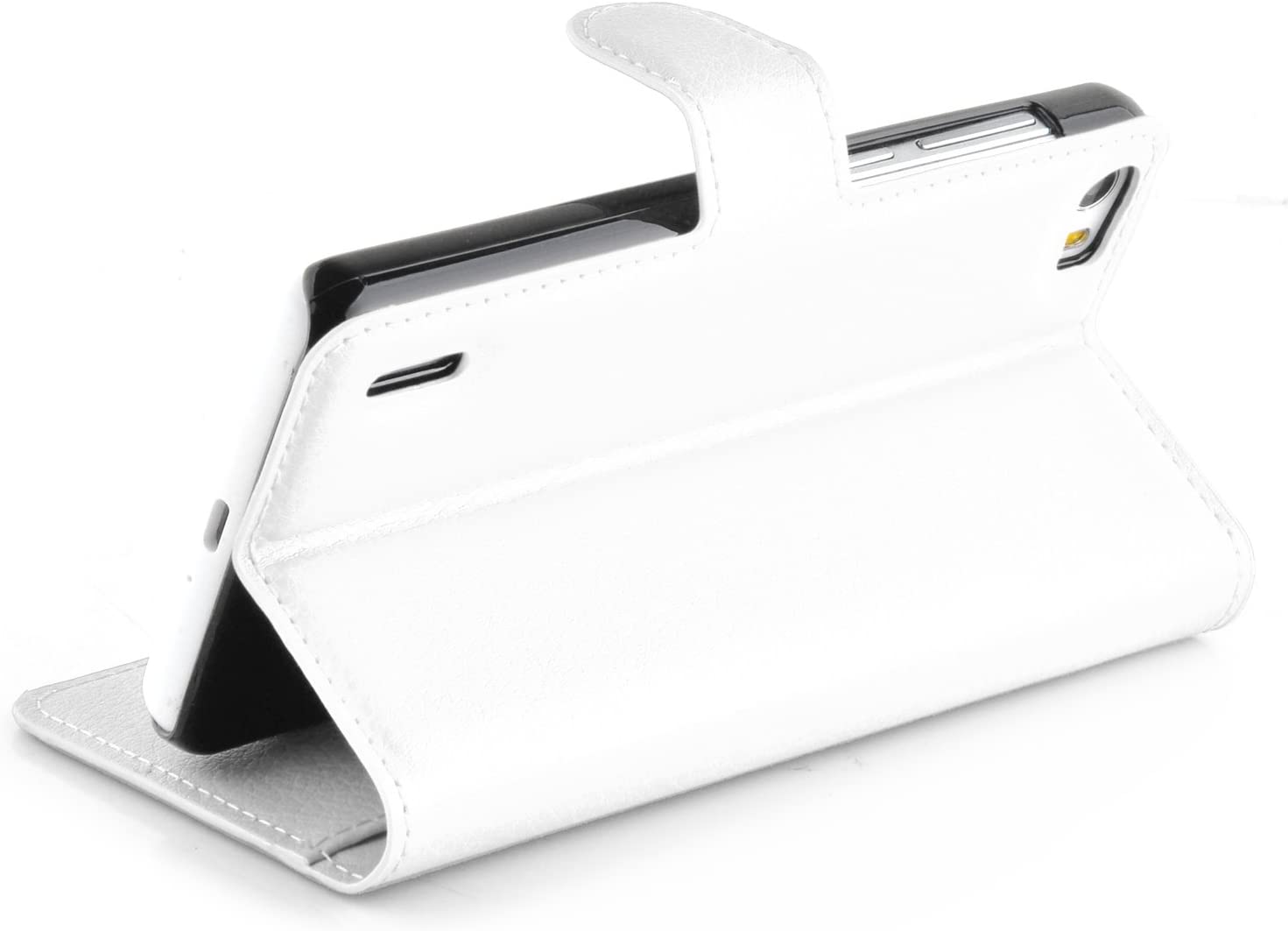 Cadorabo Book Case works with Honor 6 in SNOW WHITE - with Magnetic Closure, Stand Function and Card Slot - Wallet Etui Cover Pouch PU Leather Flip - Image 3