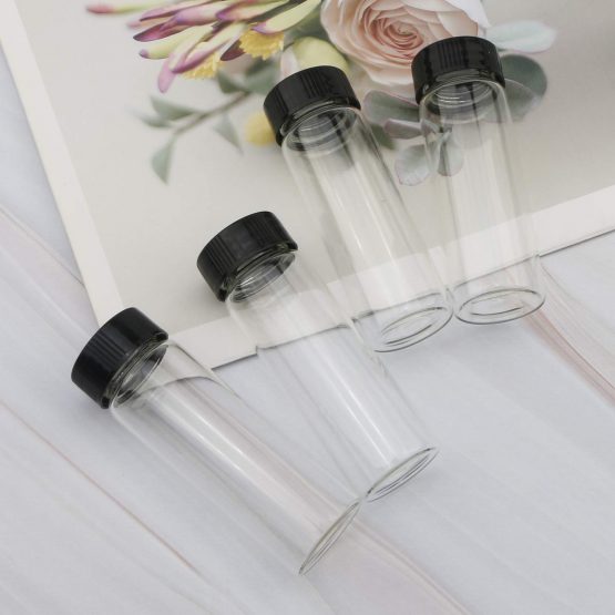 Pxyelec Clear Glass Sample Vials, Mini Empty Glass Bottles with Screw Cap Capacity 30ml (1.05 Oz), Pack of 12 - Image 3