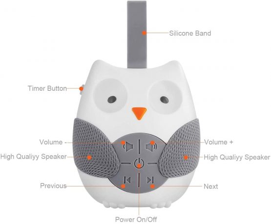 Baby Sleep Sound Soother,Owl Noise Machine Baby Soother Sleep Helper Sound Machine with Auto-off Timer Stress Relief Music Player, Baby Shower Gifts - Image 4