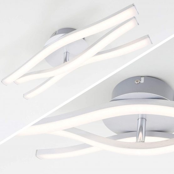 Briloner Leuchten - LED Ceiling Light, 3-Bulb Ceiling Lamp, 6 Watt, 480 Lumen, 3000 Kelvin, Aluminium Colour, 365x120x93mm (Lxwxh) - Image 3
