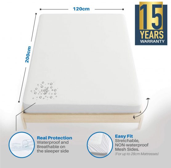 Mattress Protector Baby 60 x 120 cm (2ft x 4ft) Waterproof Dreamzie - Made in EU & OEKO-TEX® Certified - Image 2