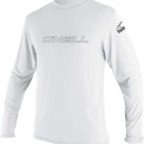 O'Neill Wetsuits Men's Basic Skins Long Sleeve Rash Vest, White, Small