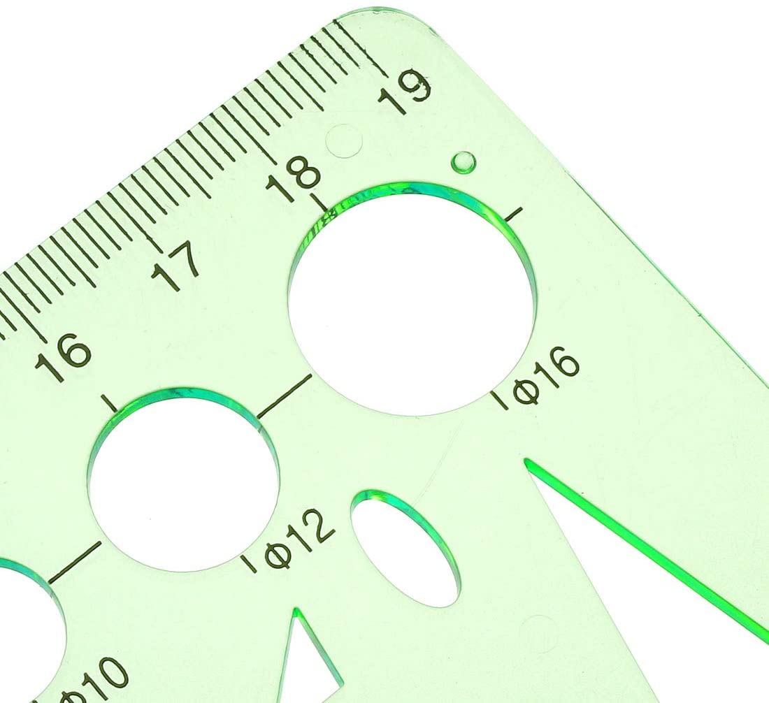 sourcing map Geometric Drawing Piping Template Measuring Ruler 19cm for ...