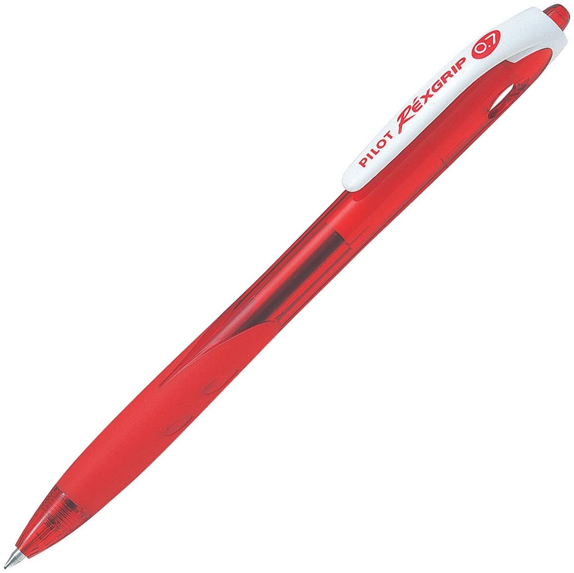 Pilot Begreen Recycled Rexgrip Retractable Ballpoint 0.7 mm Tip (Box of 10) - Red, 10 count (Pack of 1)