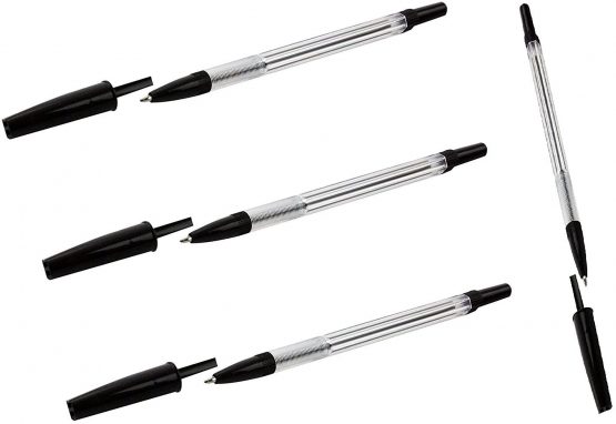 Nice Style Pack of 25 - Medium Tip Fluent Smooth Writing Black Biro Ballpoint Pens - Image 2