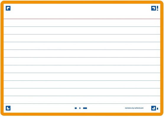Flash Cards by Oxford, Ruled with Orange Frame,Double-Sided, A6, Pack of 80 Cards