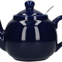 London Pottery 72190 Farmhouse Small Teapot with Infuser, Ceramic, Cobalt Blue, 2 Cup (600 ml)
