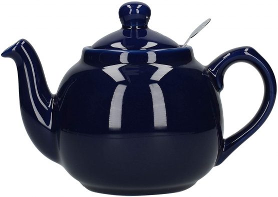 London Pottery 72190 Farmhouse Small Teapot with Infuser, Ceramic, Cobalt Blue, 2 Cup (600 ml)