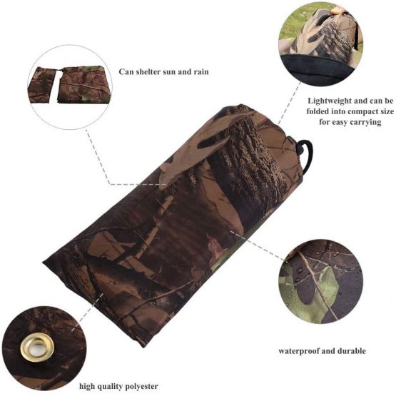 Camping Tarp Tent - Waterproof Army Camo Tent Tarp Sheet Canopy Awning Rain Cover Camping Shelter Hiking Convenience Accessories (Size : 2 x 1.5m) - Image 3