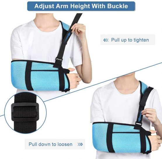 Kids Arm Sling, Medical Child Arm Sling Shoulder, Child Arm Immobilizer with Waistband and Storage Pockets, Arm Sling for Children Broken Arm, Elbow, Wrist Support and Injury Recovery - Image 3