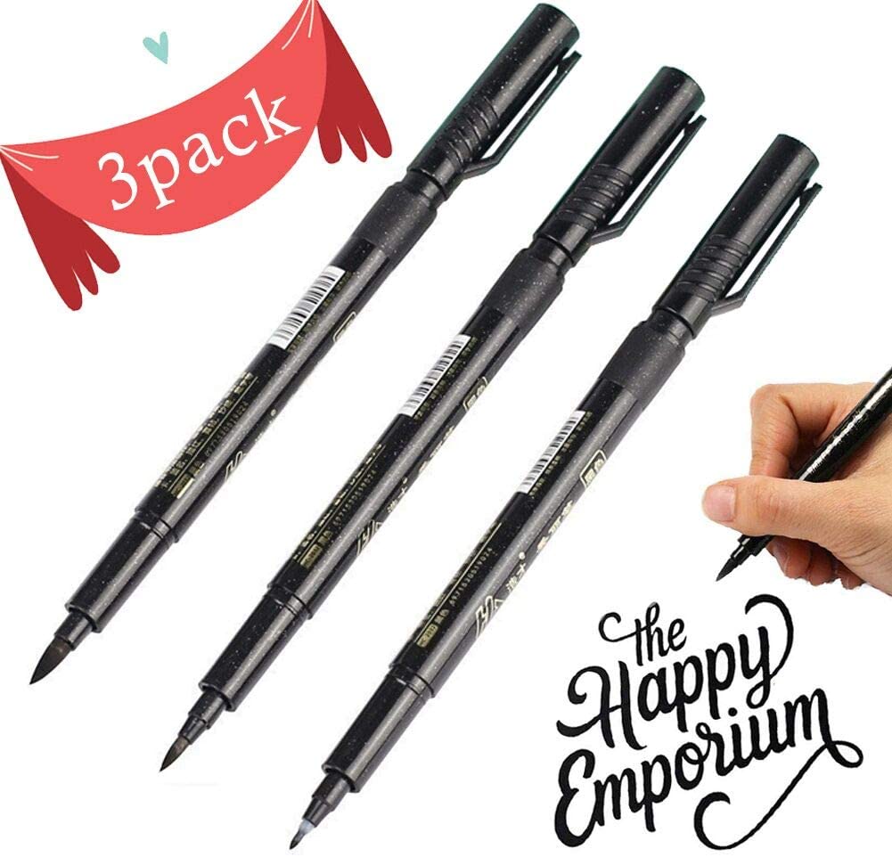 Calligraphy Pens, HosDen Black Refill Brush Marker Pen Calligraphy Set