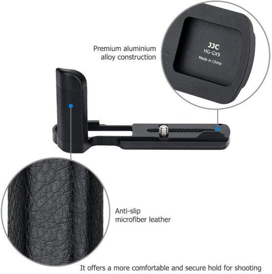 JJC DMW-HGR2 Metal Hand Grip for Panasonic Lumix GX80 GX85 GX9 DMC-GX80 DC-GX9 - Arca Swiss Type Quick Release Plate - Anti-Slip L Bracket Enhanced Grip - Image 3