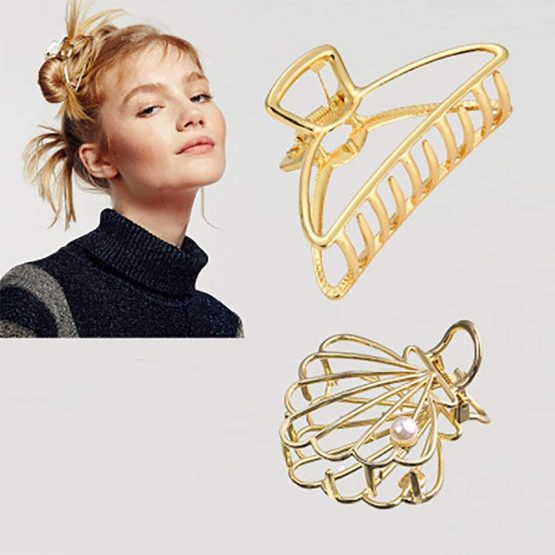 6 Pieces Metal Hair Claw Clips, Hollow Jaw Barrettes Non-slip Hair Jaw Clamp Clips,Hair Barrette for Fixing Hair, for Women Girls Clip Hair Accessories Gift - Image 3