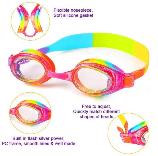 iToobe Kids Goggles,Swimming Goggles for Kids Age 3-14 Boys Girls Children Teens Swim Goggle, Clear Vision, Free Protection Case - Image 3
