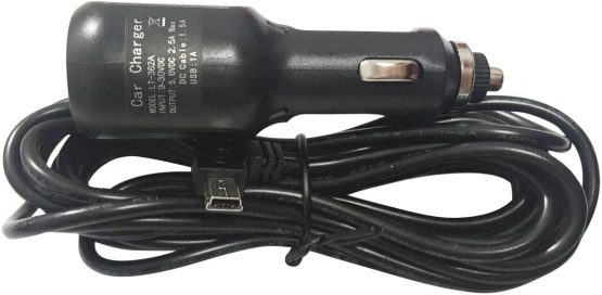 Car Charger with USB Port-Amacam CC8. Long Cable 3.5 Metres with Right Angle Mini USB Connector. Suitable For Dash Cameras Sat Navs Tom Toms and Other Android Devices. Premium Power Charging Lead. - Image 3