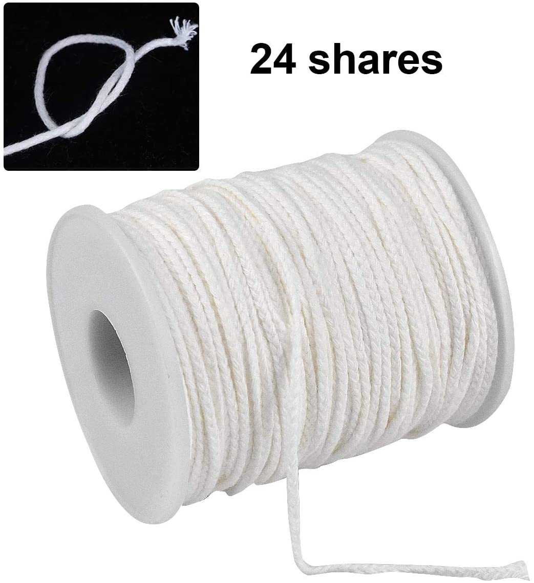 24 Ply Candle Wick Braided Cotton Candle Wicks Roll Low Smoke Natural