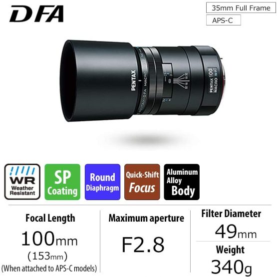 Pentax 100 mm Smc D FA Macro F2.8 WR High-quality Telephoto Macro Lens - Image 2