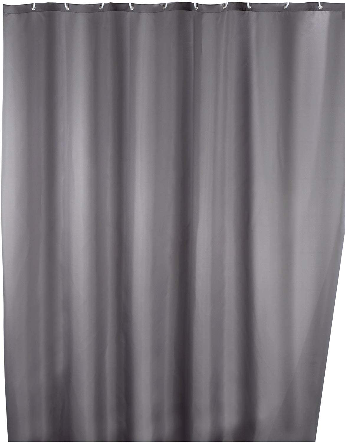 WENKO 20044100 Antimould shower curtain singlecolour Grey antibacterial, washable, Plastic Polyester, Grey