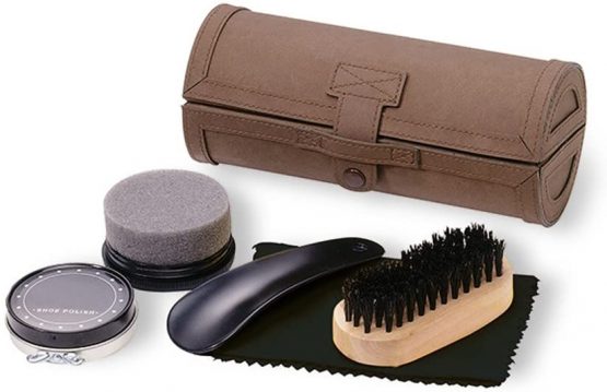eBuyGB 5 Piece Luxurious Shine Polish Kit Shoe Bag, Black - Image 2