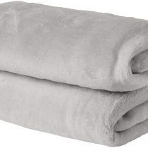 Brentfords Flannel Fleece Ultra Soft Blanket Throw Over Large Fluffy Warm Bed Sofa Bedspread, Silver Grey - 150 x 200cm