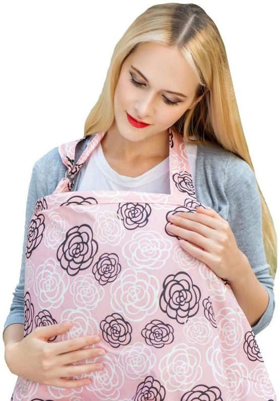 Boerni Large Nursing Cover, Breathable Breastfeeding Cover, Soft Breastfeeding Cover up for Full Privacy Breastfeeding Protection … (Grey)