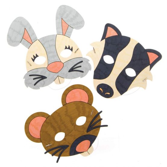 Baker Ross AW909 Woodland Animals Colour in Masks, Arts and Crafts for Kids (Pack of 8), Assorted - Image 2