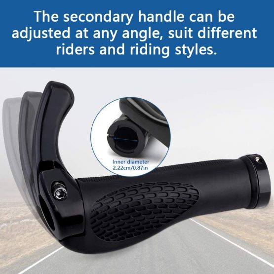 CHUER Bicycle Handlebar Grips, Ergonomic Design Non-Slip Soft Rubber,Cycling Mountain Bike Road Bike MTB BMX Bike Handlebar Grips With Bar Ends Horns,Comfortable Protector,Suitable for 22.2mm - Image 2