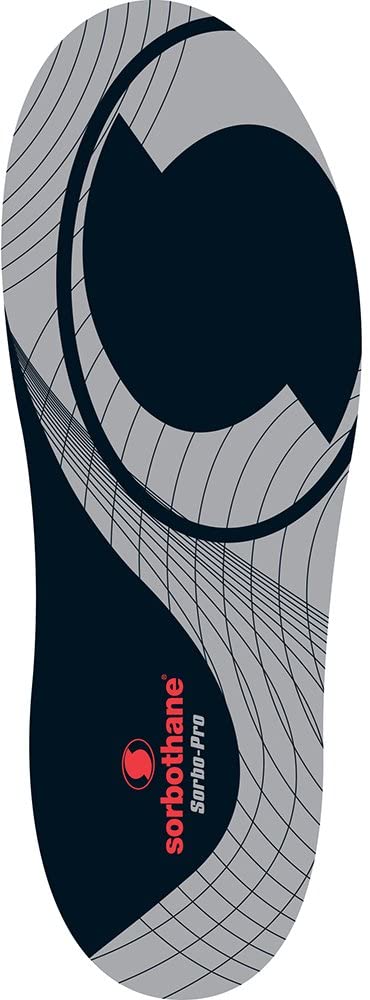 Sorbothane Size 3 to 4.5 Sorbo-Pro Insoles, Silver, 3-4.5