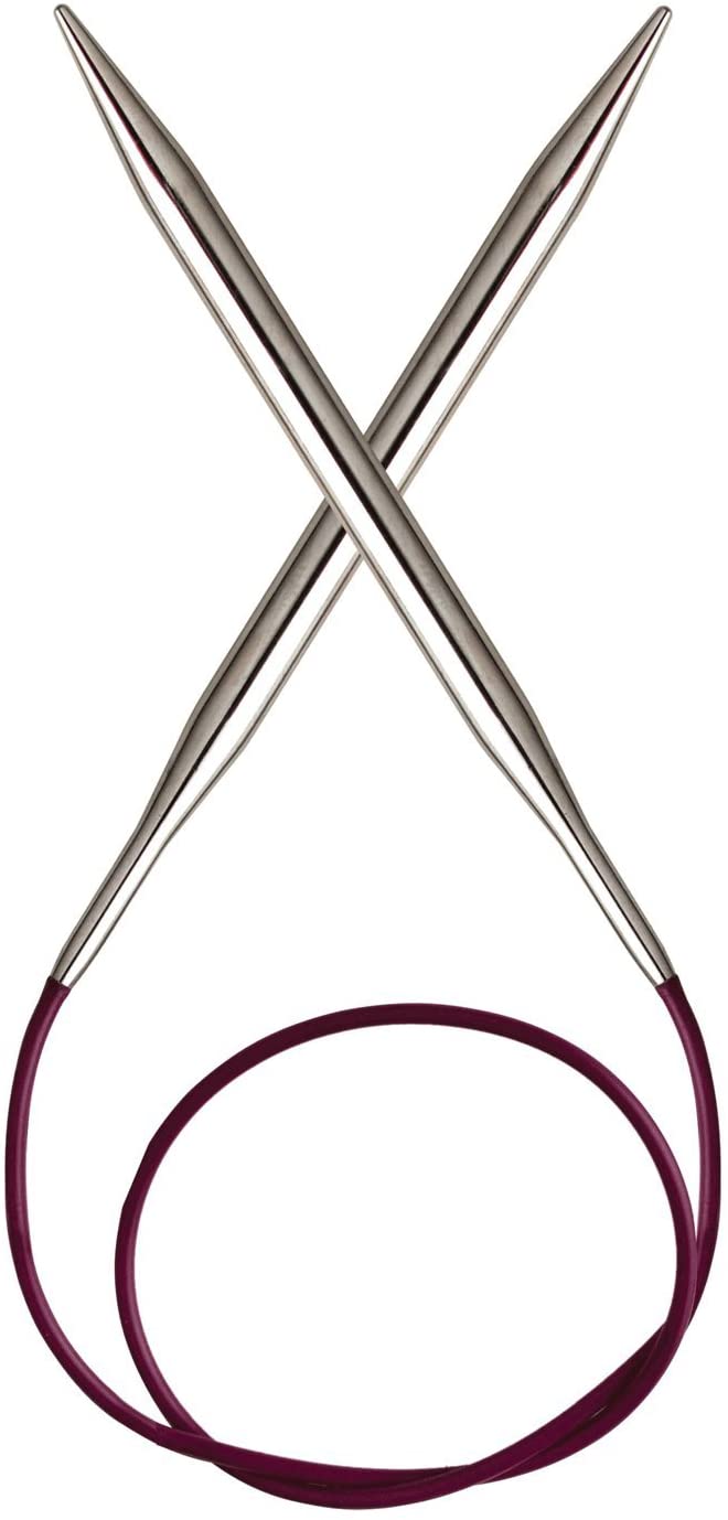 KnitPro Nova Fixed Circular Needles 24" (60cm), Silver, 5.00mm