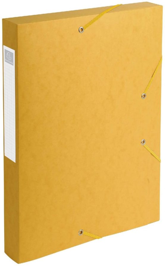Exacompta 'Cartobox' Pressboard Filing Boxes, 4 cm Spine, A4 - Yellow
