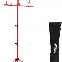 Tiger Easy Folding Sheet Music Stand with Bag - Portable Folding Music Stand in Red