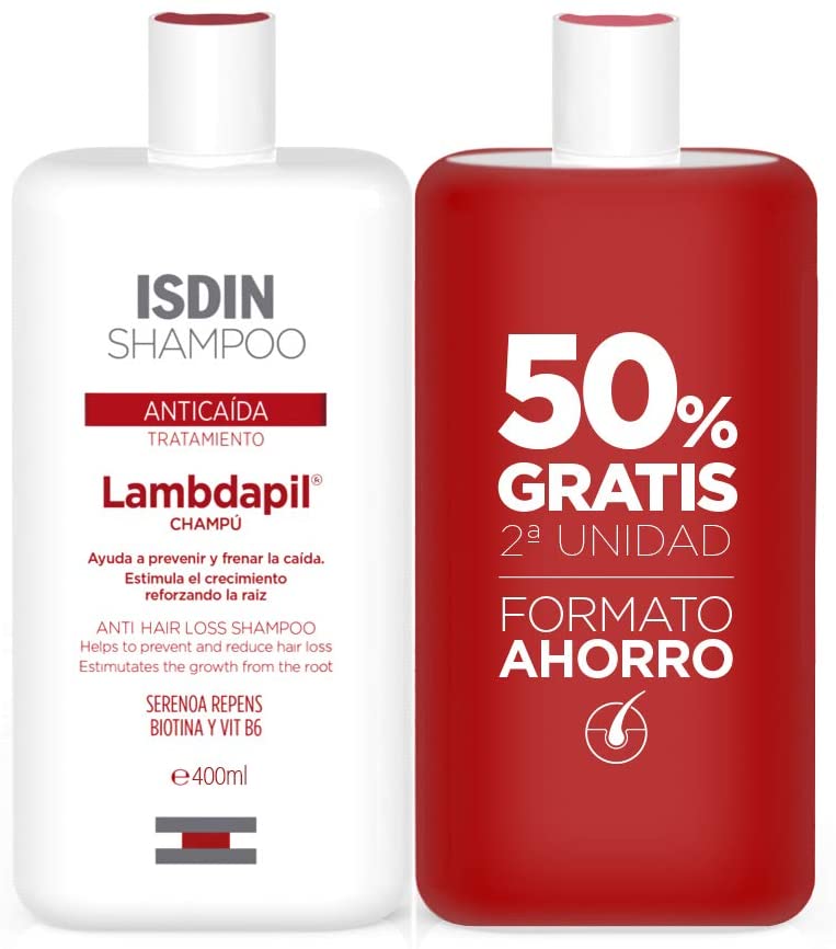 ISDIN Lambdapil Treatment, Anti-Hair Loss Shampoo, Set: 2 x 400 ml (Total: 800 ml), no, 400 ml (Pack of 2)