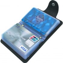 Mocasor Credit Card Holders for Men & Women Soft Leather Bank Card Case Slim Pocket Wallet ID Card Organiser Business Card Case Purse with 24 Durable Plastic Insert Sleeves (01 Black)